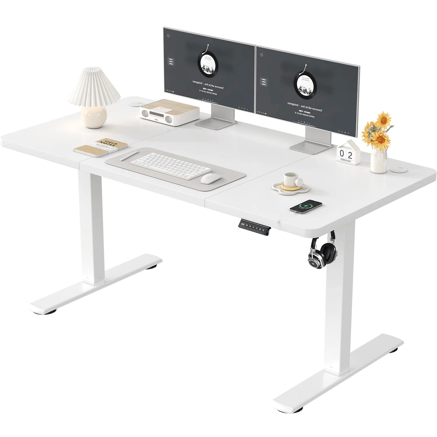 Bureau Assis-Debout Électrique – 140x60 cm & Recharge USB