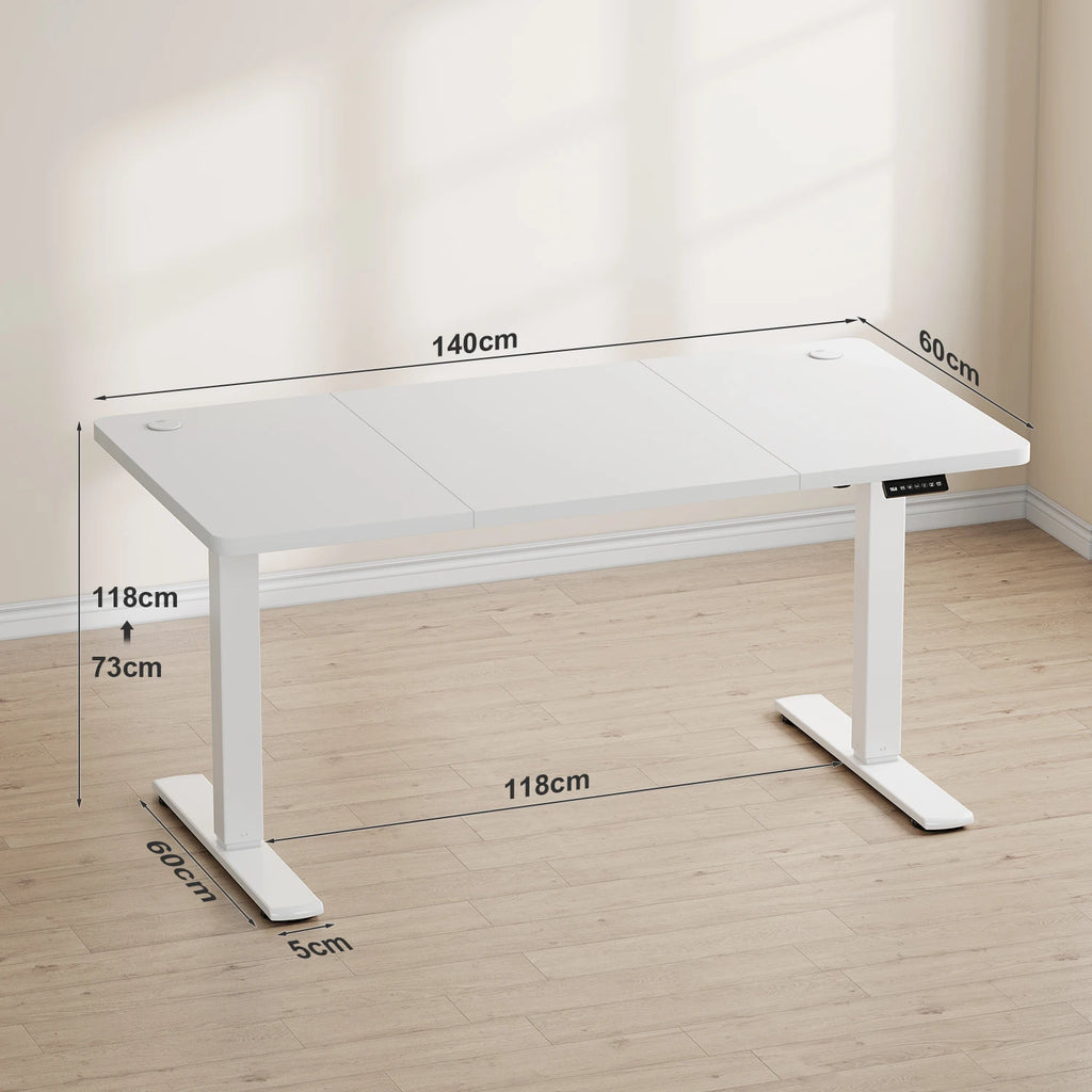 Bureau Assis-Debout Électrique – 140x60 cm & Recharge USB