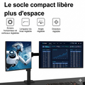 Support double écran mobile à fixation par pince, support d'ordinateur à rotation libre, support multi-usages pour écrans doubles.