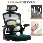 Chaise de Bureau Ergonomique – Support Lombaire & Appui-tête Réglables