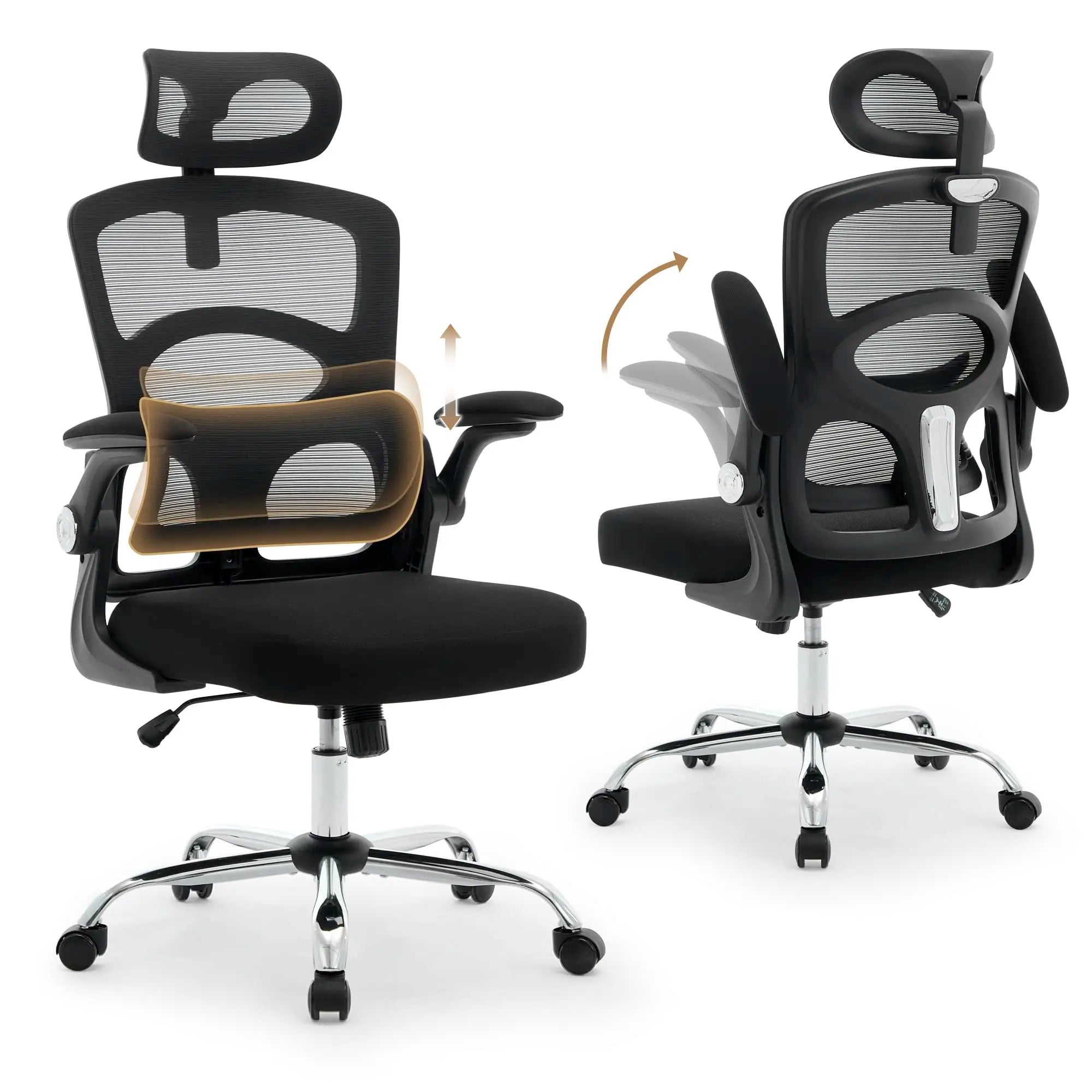 Chaise de Bureau Ergonomique – Support Lombaire & Appui-tête Réglables