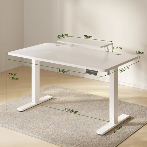 Bureau Électrique Assis-Debout – 120x60 cm & Support Écran